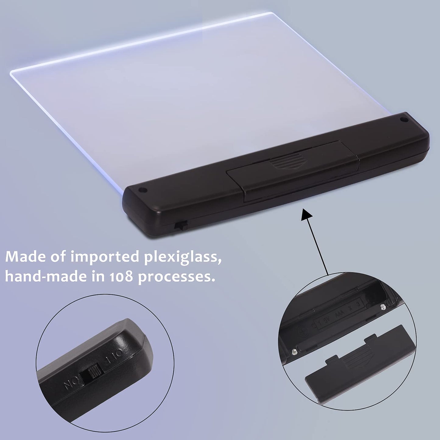 2PCS LED Reading Light, Night Light Reading Lamp LED Flat Book Light Lightwedge Book Light with 2 Bookmarks, Portable Bookmark Light Eye Care Night Light for Reading in Car, Birthday&Valentine Gift