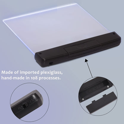 2PCS LED Reading Light, Night Light Reading Lamp LED Flat Book Light Lightwedge Book Light with 2 Bookmarks, Portable Bookmark Light Eye Care Night Light for Reading in Car, Birthday&Valentine Gift