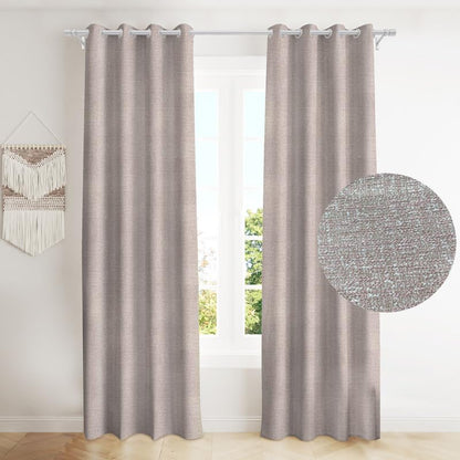 Natural Linen Curtains & Drapes with Steel Grommets, providing Semi-Sheer privacy and Light Filtering for Bedroom-Living Room. 2 Pieces