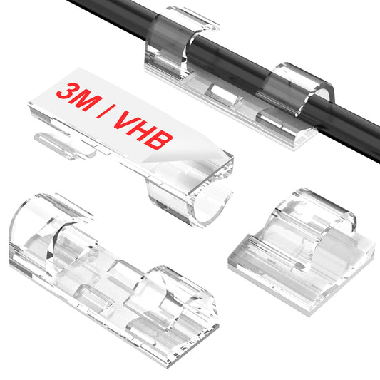 Adhesive Cable Clips Clear (40PCS, M), Upgraded Wire Holders for Wall, Strong Cord Organizer Under Desk, Car, PC, Christmas Light Indoor/Our