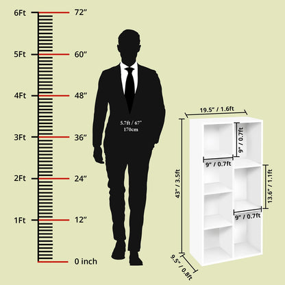 DIY 7-Cube Engineered Wood Book Shelf, a Multipurpose Open Storage Organizer and Book Stand for Home, Office, or Study Room, presented in a clean and modern White finish
