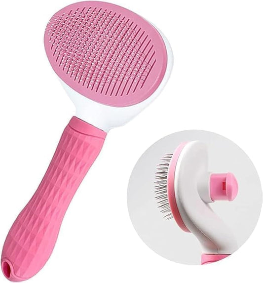 ELS PET Cat Brush, Self Cleaning Dog Brush for Shedding, Dog Grooming Brush Removes Loose Undercoat, Dog Comb with Massage Particles, Cat Dog Hair Brush for Long Haired & Short Haired Dogs, Cats