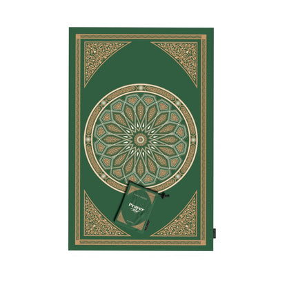 Al-Qubba Portable Prayer Mat, a Waterproof and Lightweight Travel Rug, Compact and Foldable to Pocket Size, Green, Perfect for Ensuring a Clean and Convenient Space for Muslim Prayer on the Go