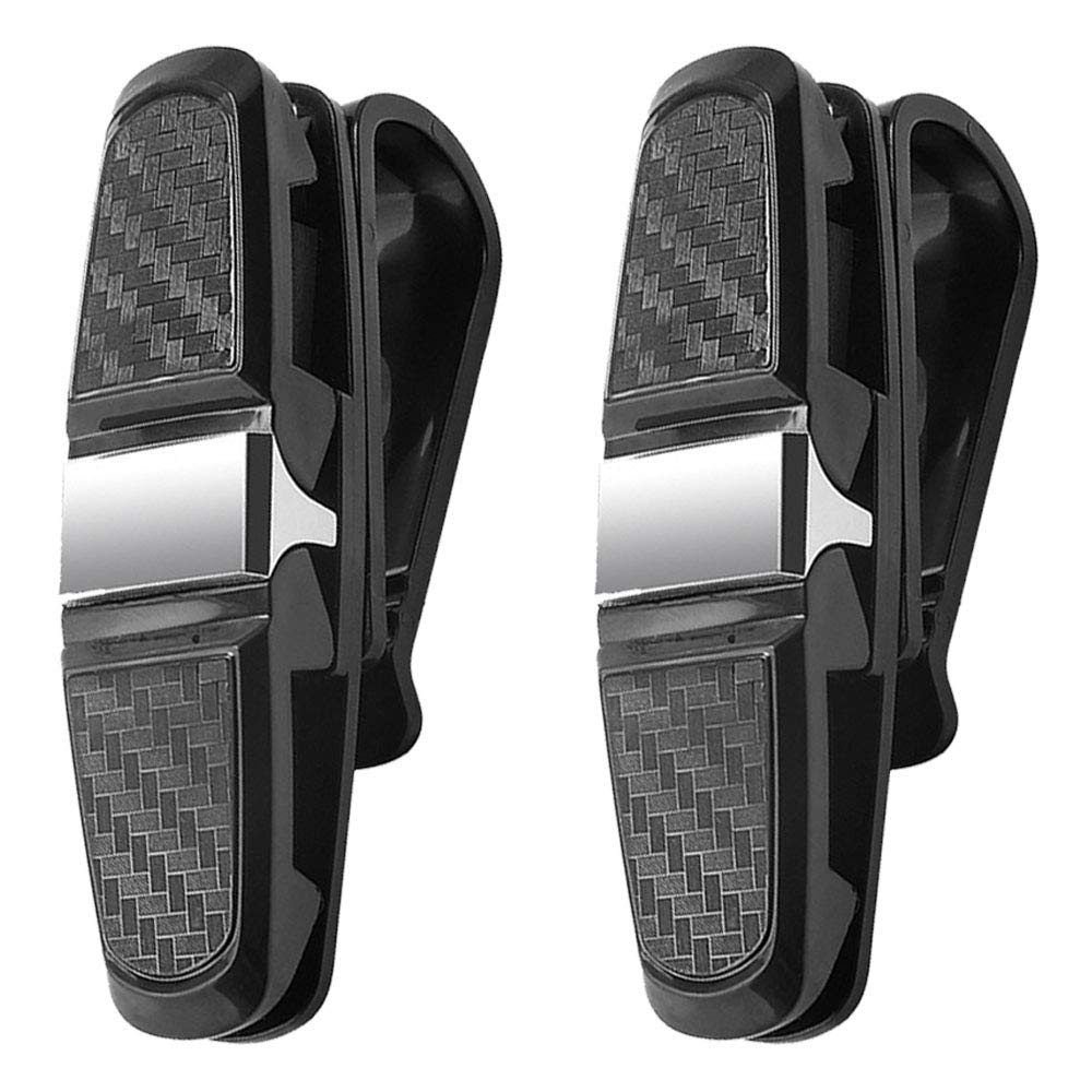 NA 2PCS Car Glasses Holder Car Sun Visor Sunglasses Holder with 180 Degree Rotational Ticket Card Clip Holder