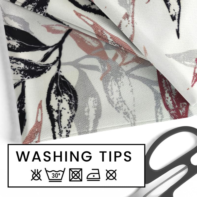 INtex HOME Linen Velvet Table Runner, 45 x 130 cm, Modern Leaves Design, Elegant Rectangular Tablecloth for Dining, Living Room and Kitchen, Soft, Durable - Café x Brown - Single Piece