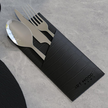 Leather Placemat Set with Coasters And Holders - Faux Leather Dining Table Protection - Heat And Scratch Resistant