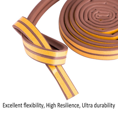 Weather Seal Strip, Door and Window Seal Strip Anti-Collision & Drip Self Adhesive, Soundproof Weatherproof, Gap Seal Seal Strip, 2 Seals Total 10 (Brown)