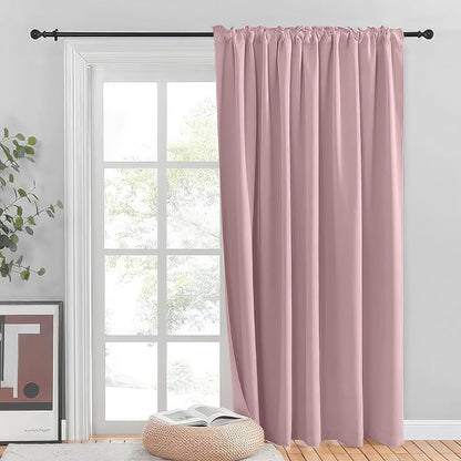 INtex CURTAINS HOUSE Blackout Blinds for Sliding Doors – Thermal Insulated Wide Curtains, Room Darkening, Blind Glass Doors, Two Hanging Options, Modern Design - Cappuccino 150 W x 230 L