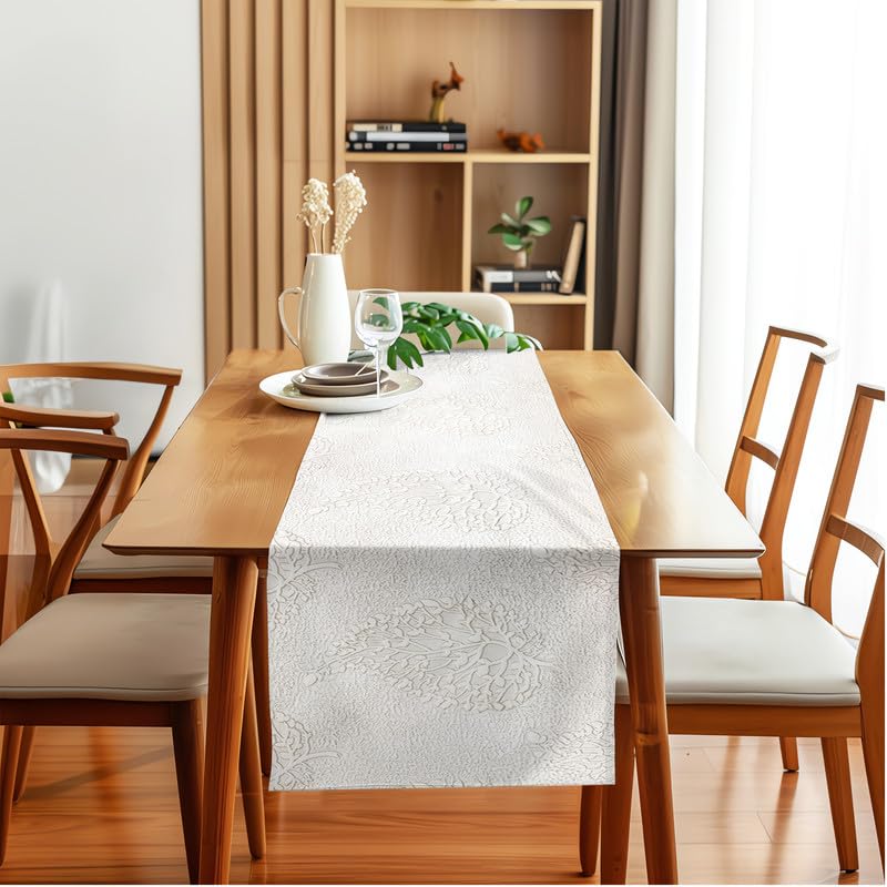 INtex Home Linen Table Runner, DAS Printed Rectangle Design for Reception Kitchen and Living Room Tables, for Dining and Home Décor Enhancements, 1 Pc - 45x140 cm - Caffee Latte
