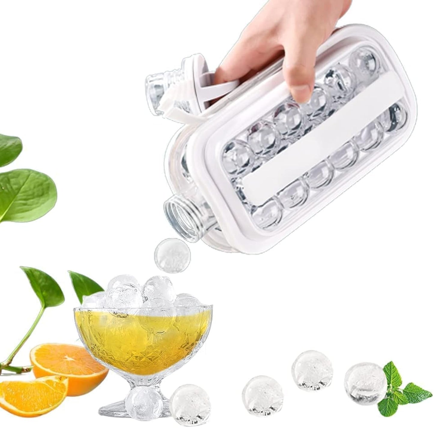ELZ Ice Cube Trays 2 in 1 Portable Ice Ball Maker Kettle With 17 Grids Flat Body Lid Cooling Ice Pop/Cube Molds For Cocktail,Coffee,Whiskey,Champagne,Beer,Juice,Water