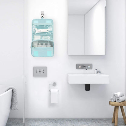 COOLBABY Travel Makeup Cosmetic Bag Shower Bags Hanging Toiletry Bag - Pouch Large Cosmetic Makeup Travel Organizer for Men & Women with Sturdy Hook, Pink, 9.4*3.5*7.8 inches, Portable Toiletry Bag