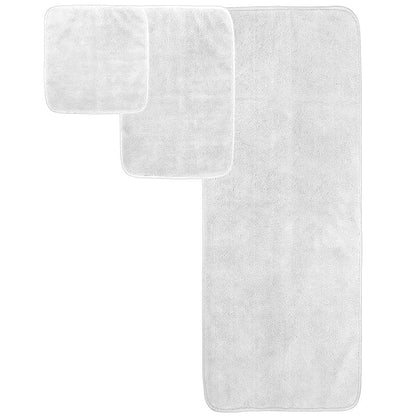 4-Piece Towel Set, 100% Cotton ? Includes 1 Bath Towel 140 cm x 70 cm, 1 Hand Towel 100 cm x 50 cm, 2 Washcloths 30 cm x 30 cm, Quick Dry, Super Soft, Highly Absorbent, No Fade, White