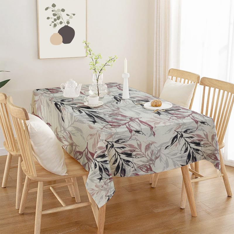 INtex Home Tablecloth, Linen Velvet Fabric, Soft Comfortable Material for Living Rooms Kitchens Bedrooms and Special Occasions, Elegant Table Cover - 130 x 200 cm - 1 Pc - Café x Warm Orange