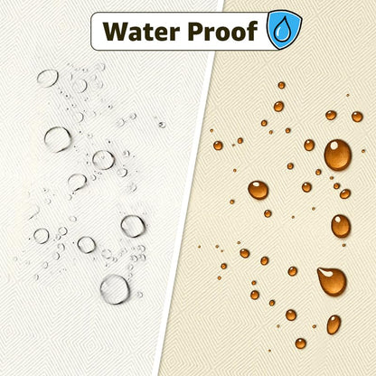 INtex Home Waterproof Tablecloth, Daniella Geometric Pattern Rectangle Table Cover, Stain Resistant Wipeable Fabric for Kitchen Dining Table, 1 Piece - Geometric Maze - Off-White - 200 x 270 cm