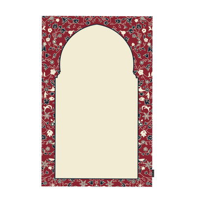 Al-Rawda Portable Prayer Mat, a Waterproof and Lightweight Travel-Friendly Rug that fits in your Pocket, Red, Durable and Comfortable for Outdoor and Indoor Use, Ensures a Clean Space for Salah