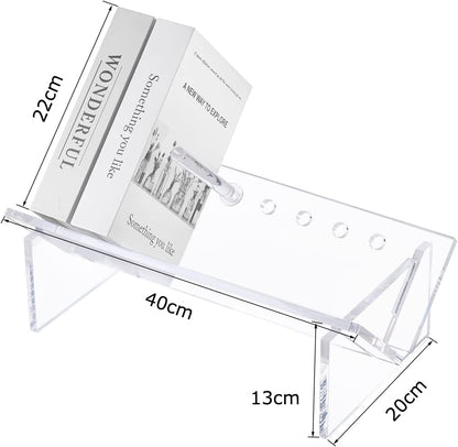 Large Acrylic Desktop Bookcase and Organizer, Clear Modern Tabletop Book Storage Bookshelf and Rack, Sturdy Display Stand for Books, Files, and Binders for Home and Office Use