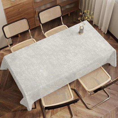 Tablecloth Set, Semi-Transparent Linen Fabric, Square Design, Lightweight and Wrinkle-Resistant, 130×130 CM Each, Set of 2, Off-White, Elegant Table Covers for Dining and Kitchen