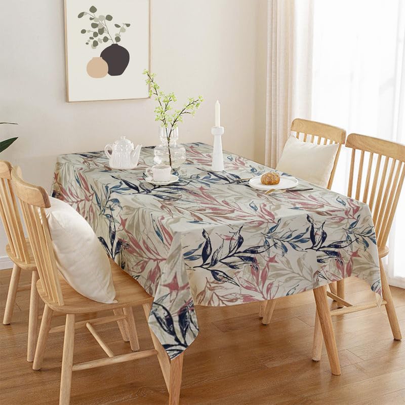 INtex Home Tablecloth, Linen Velvet Fabric, Soft Comfortable Material for Living Rooms Kitchens Bedrooms and Special Occasions, Elegant Table Cover - 130 x 200 cm - 1 Pc - Café x Warm Orange