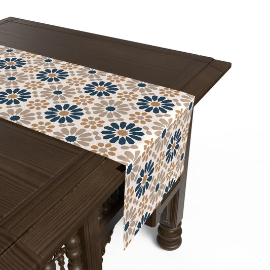 Ramadan's Unique Ace2 Velvet Runner, a Modern Multicolor 35x140 cm Decorative Centerpiece with a Contemporary Islamic Art Pattern, a perfect Festive Accent for a Stylish Ramadan Table