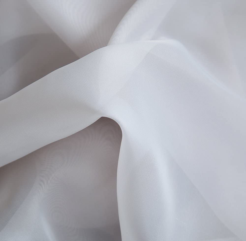 INtex CURTAINS HOUSE Elegant Voile Chiffon Curtains - Rod Pocket Design - Luxury Soft Fabric 1 Panel (300W x 240L CM, Off white)