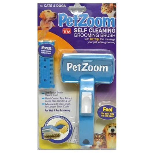 PetZoom Self Cleaning Grooming Brush for Dogs