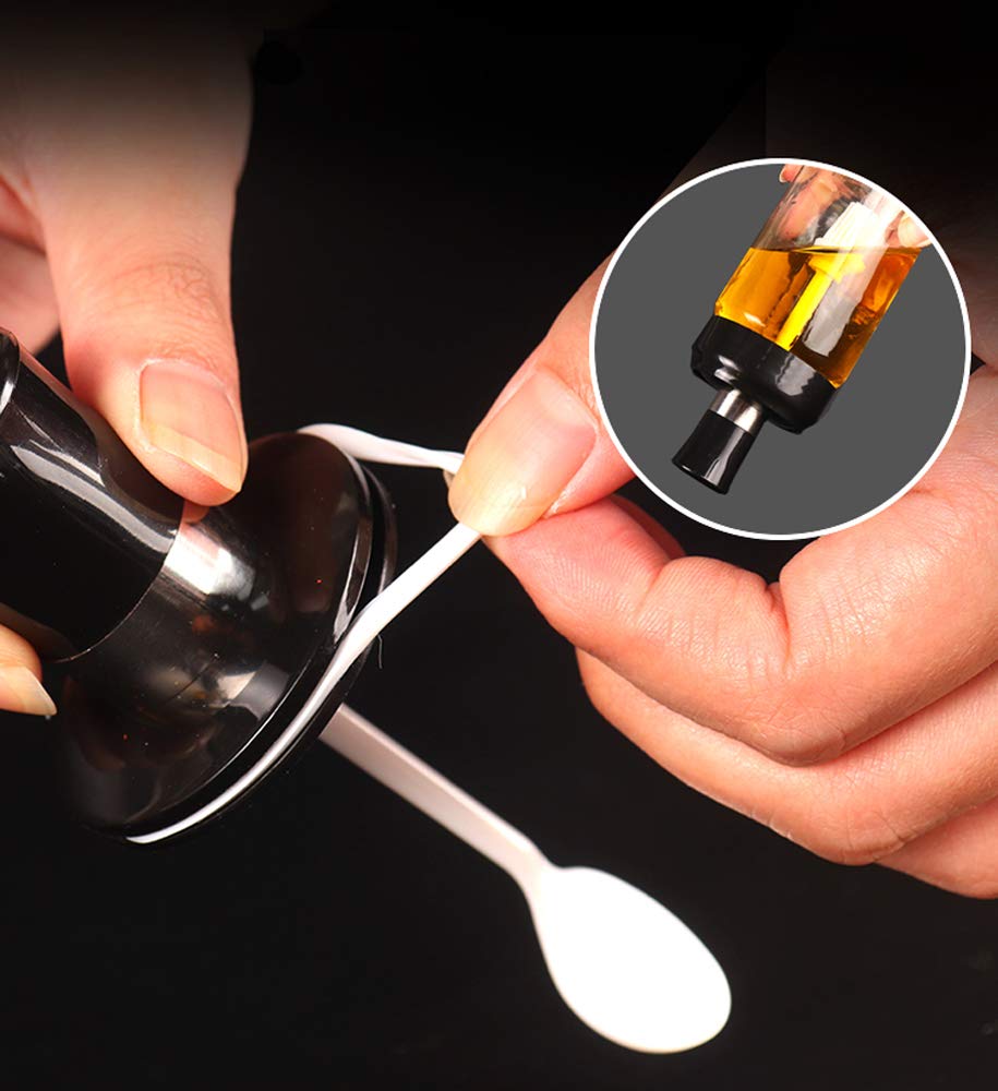 LOYUYU Kitchen Glass Spice Jars Seasonning Box Set of 6, Condiment Pots Spice Jars with Spoons, Oil Bottle Honey Jar Dispenser, Airtight Cap Transparent (8.45oz)