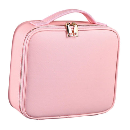 Hemoton Partition Cosmetic Bag Cosmetics Toiletry Bag Cosmetics Case Makeup Organizer Korean Cosmetics Makeup, Pink, 41x31cm