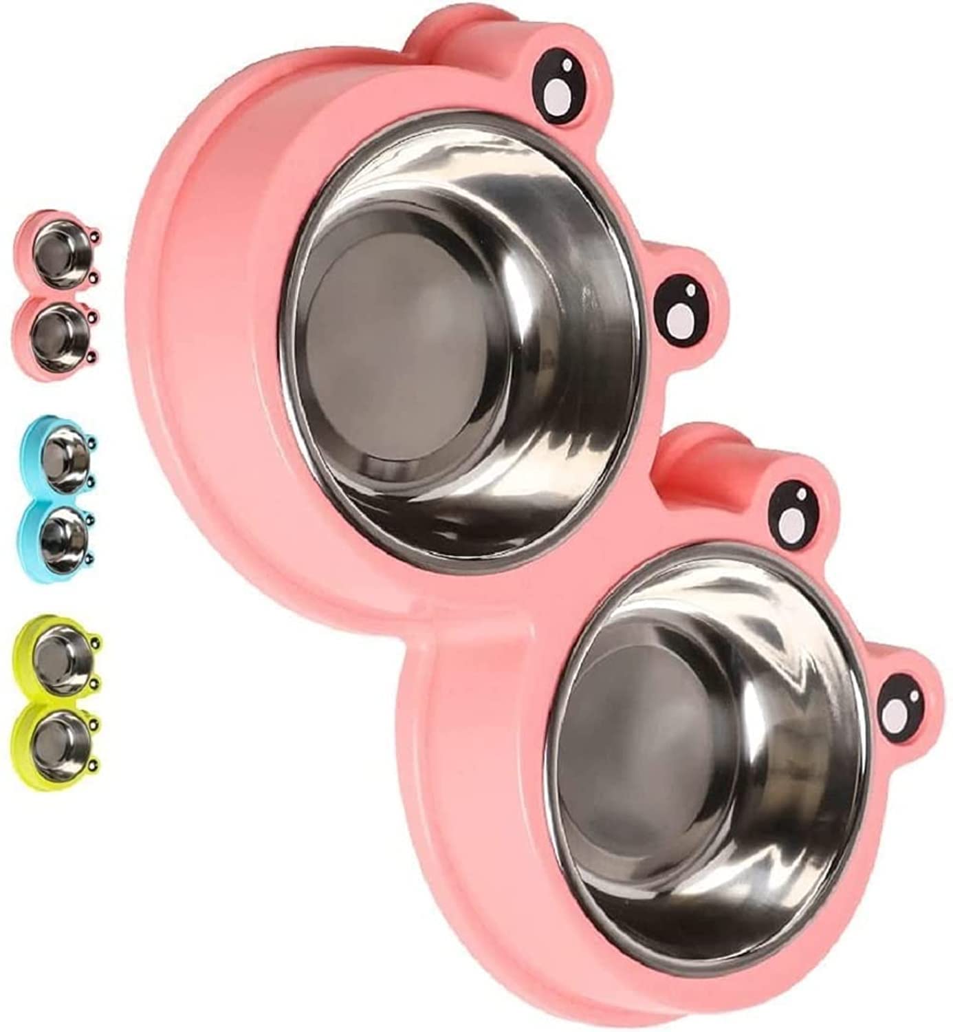 Stainless Steel Double Bowls for Dog & Cat (38cm x 18cm)