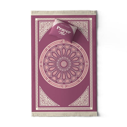 Velvet Prayer Mat in a deep Purple, 68x117 cm, a luxurious and soft rug with a classic dome design, perfect for creating a comfortable and dedicated space for your daily prayers