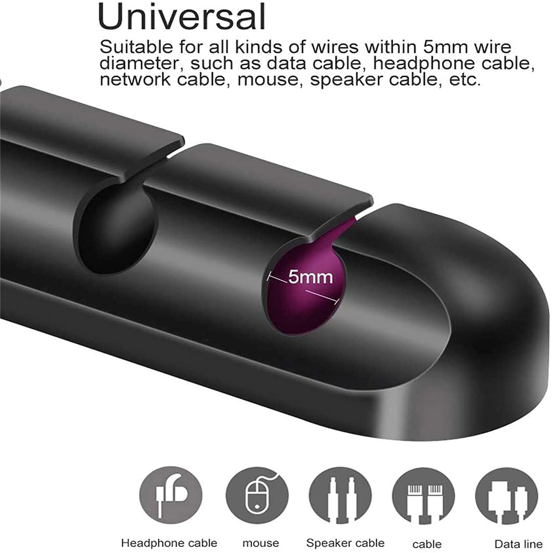 Flexible Silicone Cable Organizer Holder - Twistable, Efficient Cable Management - Perfect Solution to Keep Cables Tidy and Tangle-Free