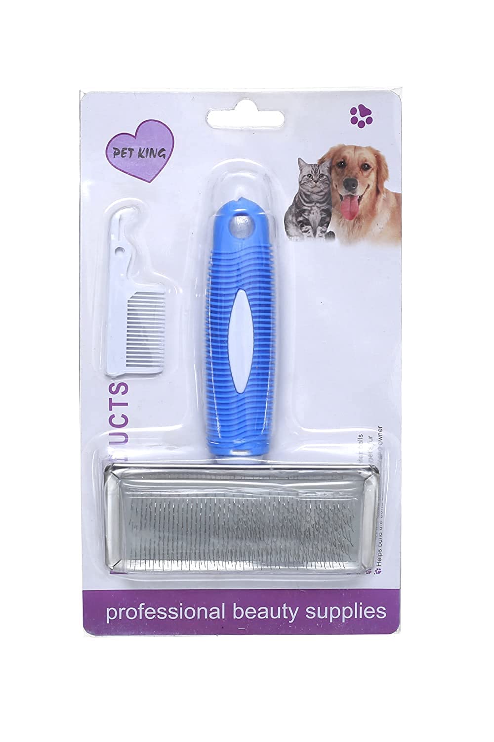 Pet King Brush For Cats & Dogs - Blue