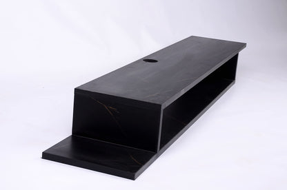TV Stand Shelf, a versatile and spacious Entertainment Media Console measuring 135 cm, presented in a sophisticated and modern Black finish