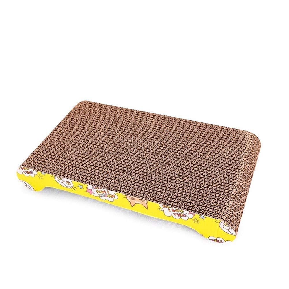JIAMING Yellow Corrugated Cat Scratch Board Wild Cat Scratching Box 41 x 24 x 7 cm for Kitten Training Toy