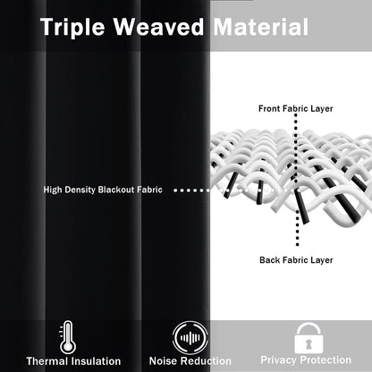 Blackout Curtains for Bedroom - Thermal Insulated Room Darkening Noise Reducing- cover pocket design - 1 panel with tie-pack