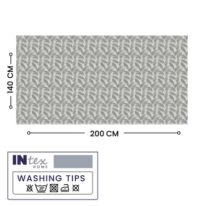 INTEX HOME Linen Velvet Table Cloth, Bella Leaf Pattern, Premium Soft Fabric, 130W×130L CM, Turquoise, Elegant Dining and Living Room Decor, Durable Protection for Daily Use and Special Occasions