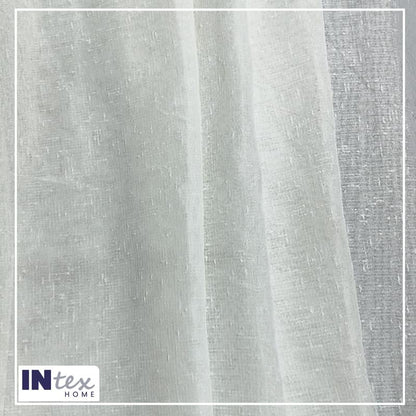 INTEX HOME Elegant Linen Curtain Panel, Semi-Transparent Sheer Fabric with Steel Grommets, Lightweight Drapery, Soft Light Filtering Window Cover - 1 piece - Off-White - 400 W x 230 L