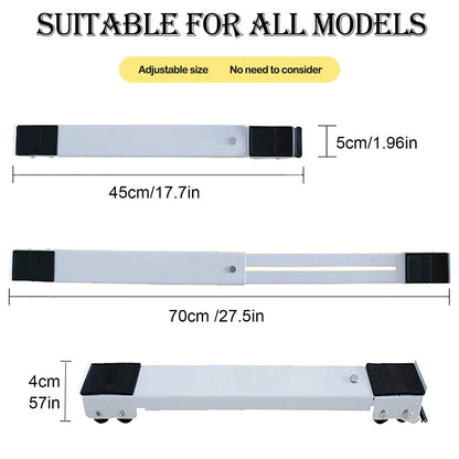 Washing machine standing movable, adjustable refrigerator base furniture, with lock fixed, non-slip, base with 24 wheels, suitable for the floor of tumble dryers, washing machine, refrigerator etc