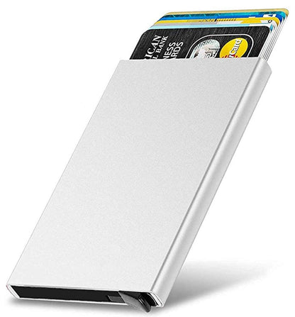 Aluminum Wallet RFID Blocking Slim Metal Credit Card Holder, Durable Protection for Cards, Compact Size 11 x 6 cm, Men, Women, Minimalist Style