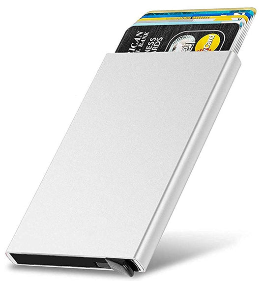 Aluminum Wallet RFID Blocking Slim Metal Credit Card Holder, Durable Protection for Cards, Compact Size 11 x 6 cm, Men, Women, Minimalist Style