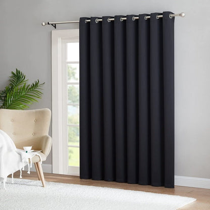INtex CURTAINS HOUSE Luxury Blackout Curtains-Steel grommets-thermal Insulated fabric-for room Darkness (200W X 270L CM, Dark red)