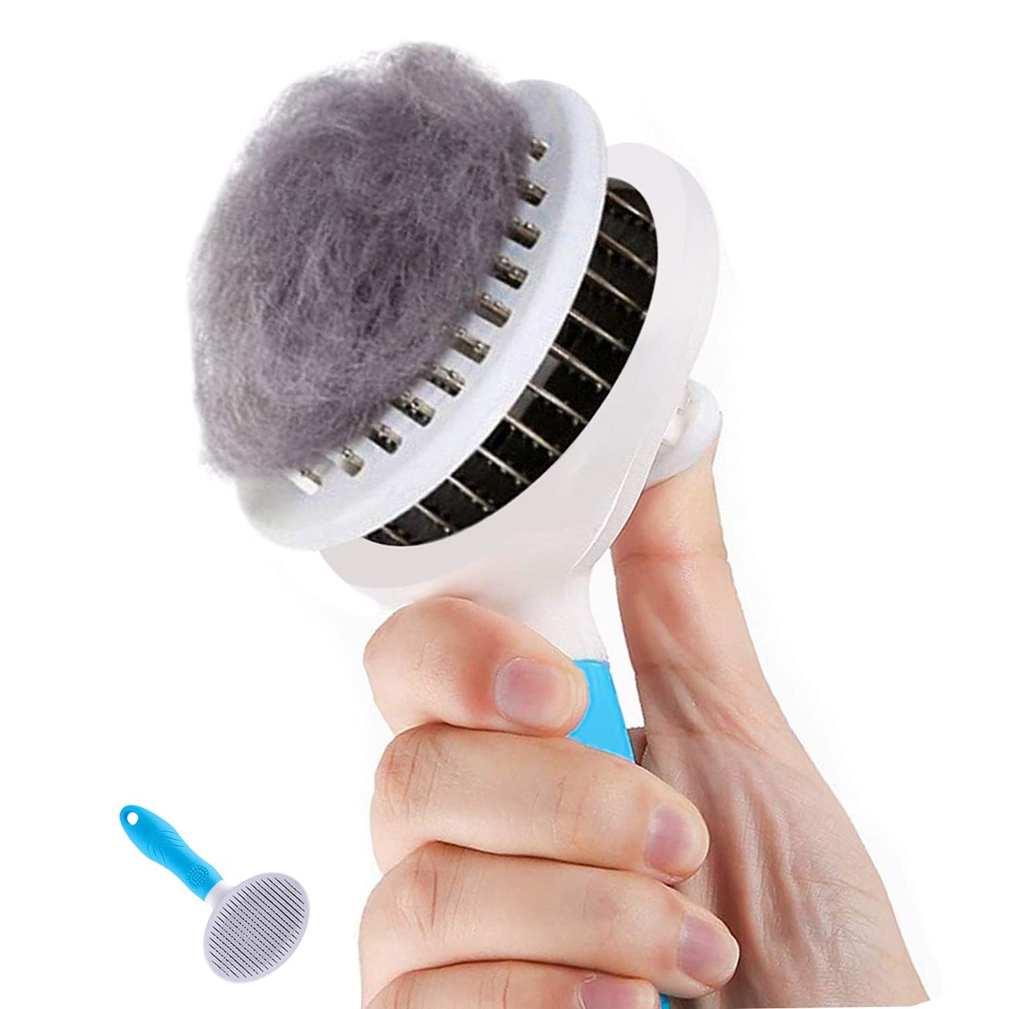 Cat brush, self cleaning slicker brushes for shedding and grooming removes loose undercoat, mats and tangled hair grooming comb for cats dogs brush massage-self cleaning