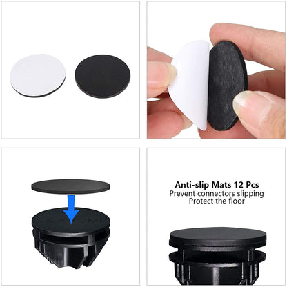 C&AHOME Pet Playpen, Small Animals Supplies, 12 Panels Exercise Playpens Cage, C Grids Portable Yard Fence Indoor, Ideal for Guinea Pigs, Puppy Pet Products, DIY Metal Playpens, 12" × 15" Black