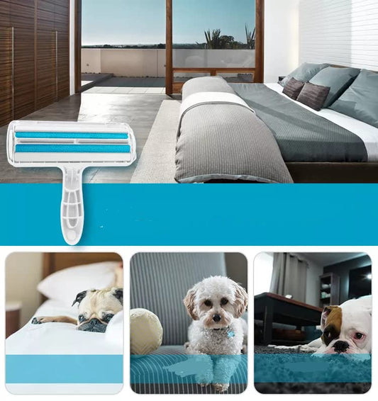 Reusable pet hair remover roller- dog and cat hair remover ideal for bed, couch, furniture, carpet, car seats etc. - animal fur remover, very efficient & eco-friendly animal fur remover roller