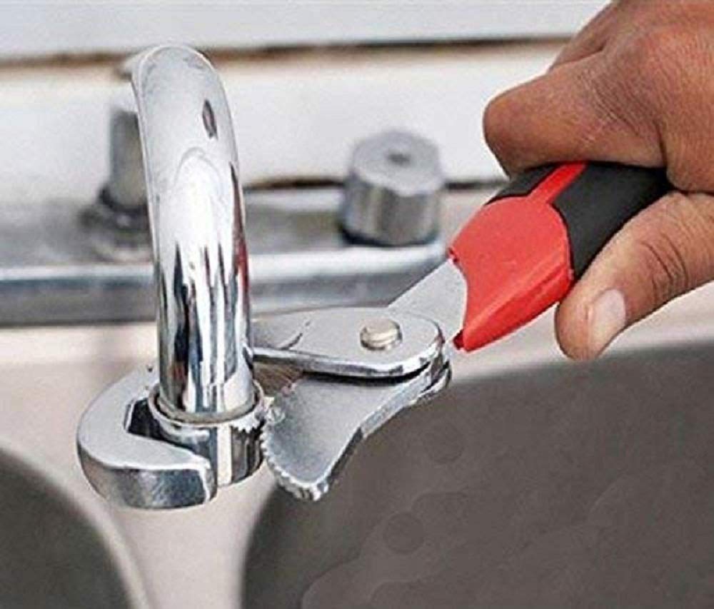 SKYLIT Stainless Steel Socket Adjustable Universal Multi Function Wrench Spanner Tool Set of 2 Pieces (9mm to 32 mm)