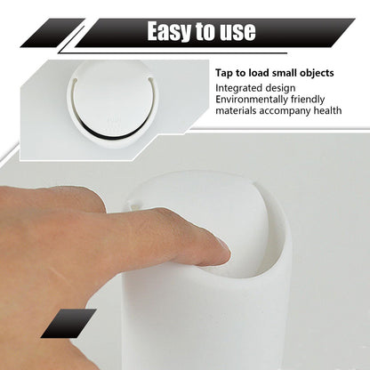 GKmow 1 PC Car Trash Can with Lid, 6.29" x 2.55" Portable Elastic Press Opening Environmentally Friendly Silicone Cup Storage Box, Convenient Modification Accessory, Suitable for Most Models (White)