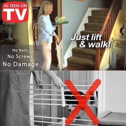 Baby Gate Pet Gate Magic Gate for Dogs Safety Guard Gate Retractable Mesh Dog Gate, Portable Folding Child's Safety Gates Install Anywhere, Safety Fence for Hall Doorway Wide 40.14"-Black