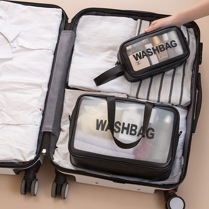 Clear Toiletry Bag Set of 3, Transparent Makeup Cosmetic Bags, Travel Wash Pouch for Women,Waterproof Organizer for Toiletries, Skincare, and Accessories