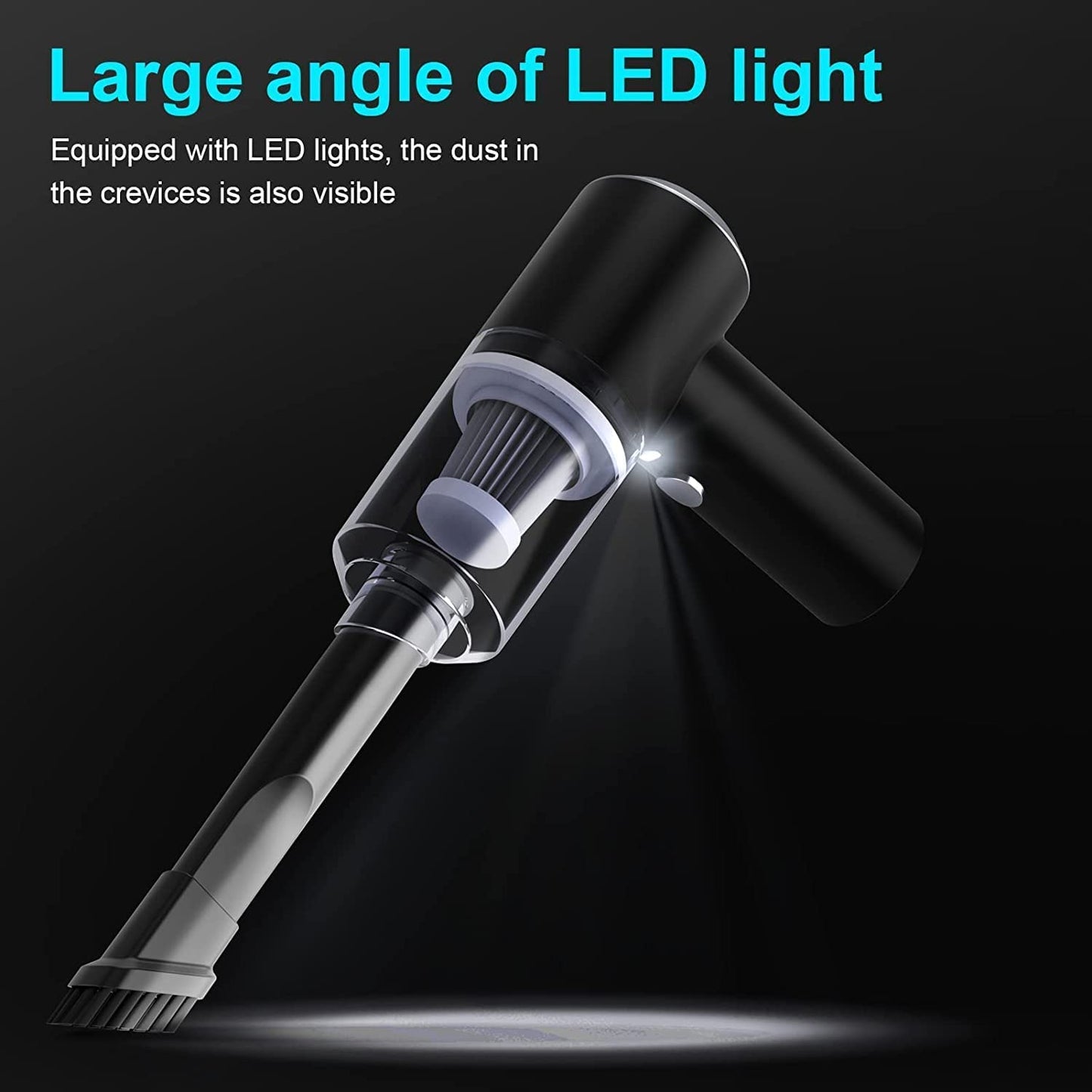 Mini Handheld Vacuum -Cordless Rechargeable Portable Vacuum Cleaner with LED Light, USB Vacuum Cleaner for Car,Home, Keyboard, Pet Hair (White)