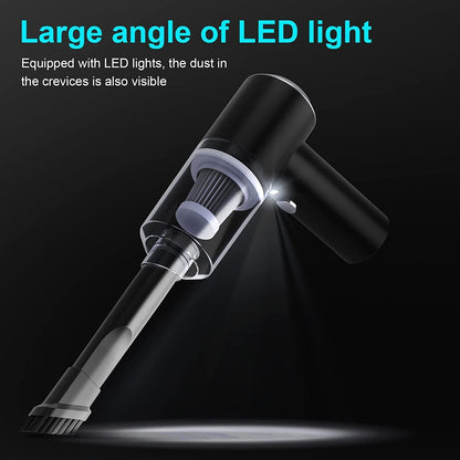 Mini Handheld Vacuum -Cordless Rechargeable Portable Vacuum Cleaner with LED Light, USB Vacuum Cleaner for Car,Home, Keyboard, Pet Hair (White)