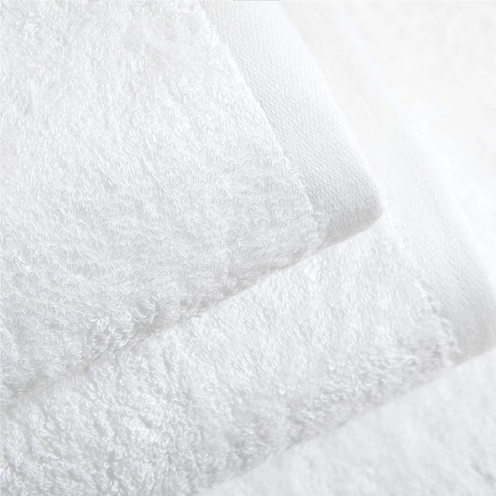 Hotel Cotton Set, White High GSM Soft and Absorbent Cotton, Multiple Size Bathroom Towels for Face, Hand, and Body, Daily Essentials